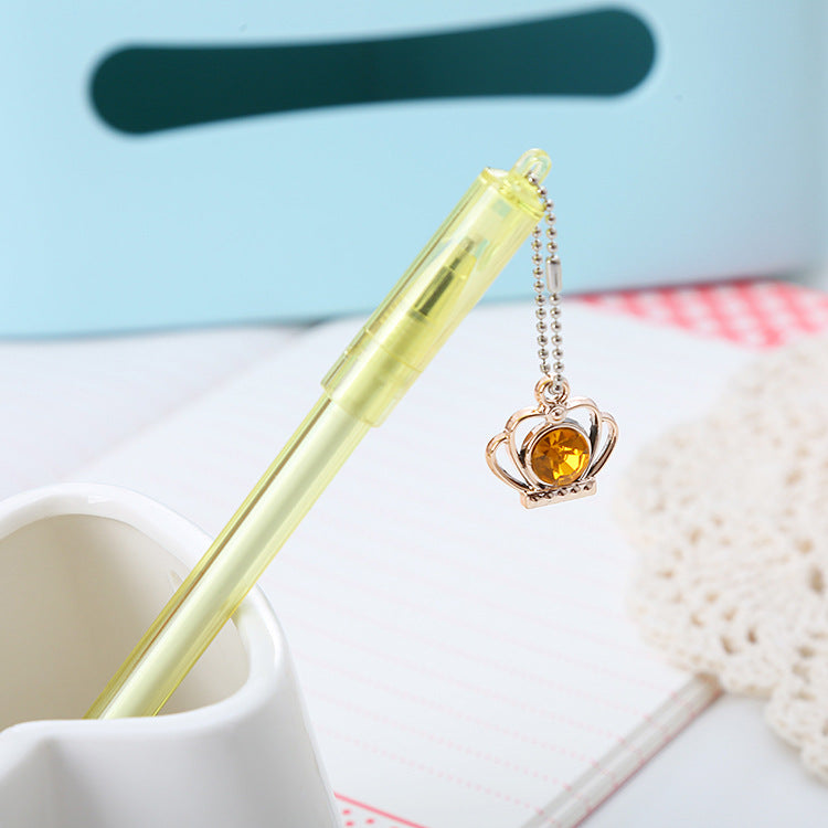 Wholesale Plastic Jewel Crown Pendant Ballpoint Pen